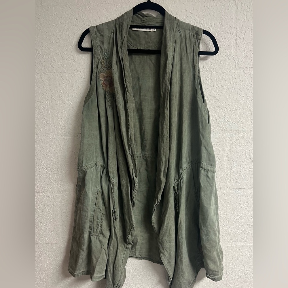 Standard Grace Green Sleeveless Drape Vest